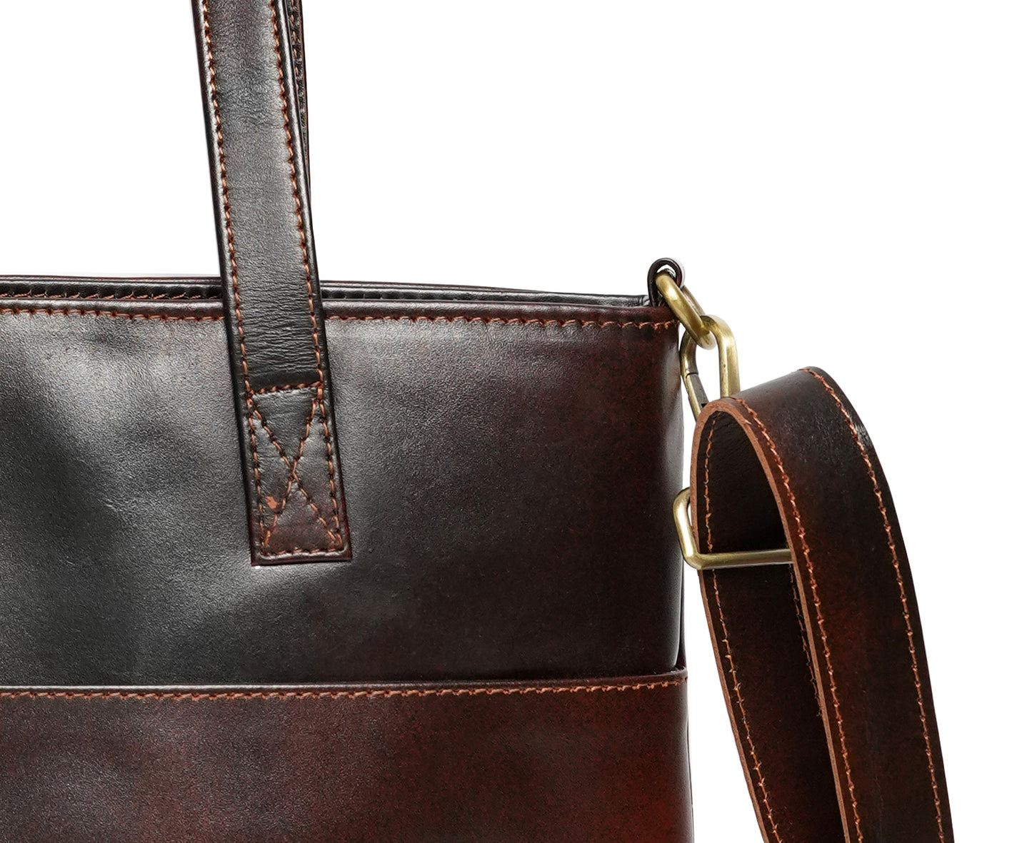 Volkskin Leder Schultertasche Espresso