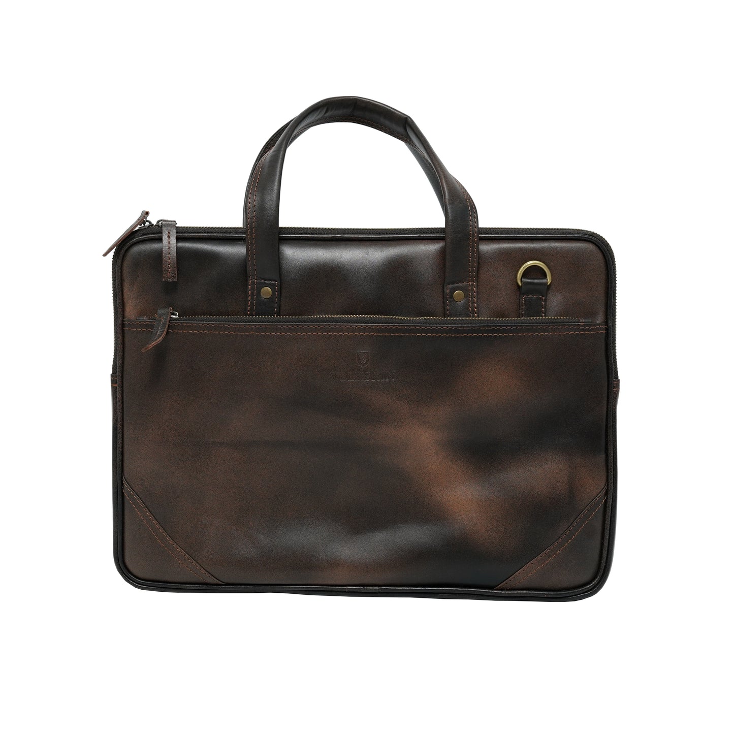 Leder Laptoptasche Espresso Vorderansicht