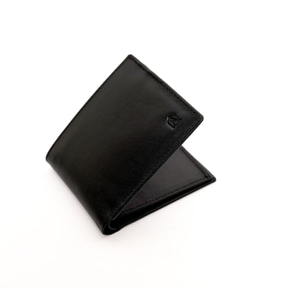 Volkskin Ledergeldbörse mit RFID-Schutz für Herren - Schwarz