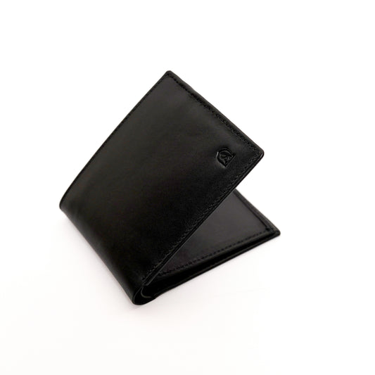 Volkskin Ledergeldbörse mit RFID-Schutz für Herren - Schwarz