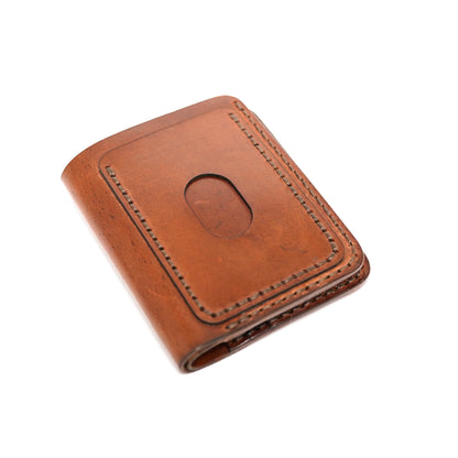 Volkskin SlimFold - Handgefertigtes Geldbörse aus Echtleder (Braun)