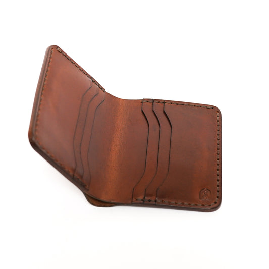 Volkskin SlimFold - Handgefertigtes Geldbörse aus Echtleder (Braun)