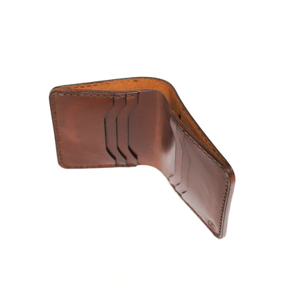 Volkskin SlimFold - Handgefertigtes Geldbörse aus Echtleder (Braun)