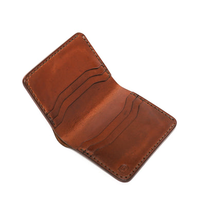 Volkskin SlimFold - Handgefertigtes Geldbörse aus Echtleder (Braun)