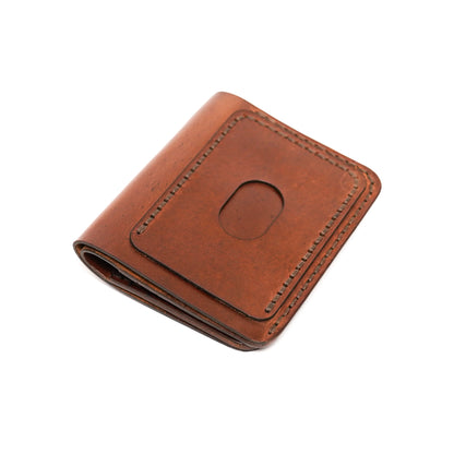 Volkskin SlimFold - Handgefertigtes Geldbörse aus Echtleder (Braun)