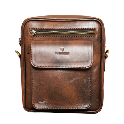 Volkskin Leder Umhängetasche Braun