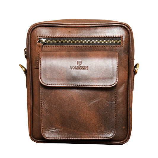 Volkskin Leder Umhängetasche Braun