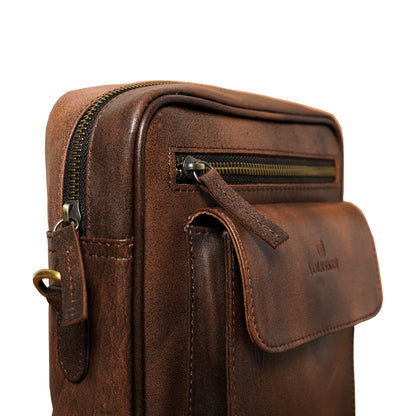 Volkskin Leder Umhängetasche Braun