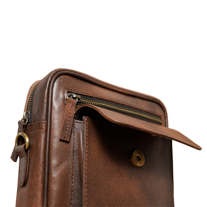 Volkskin Leder Umhängetasche Braun