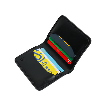 Volkskin SlimFold - Handgefertigtes Geldbörse aus Echtleder (Schwarz)