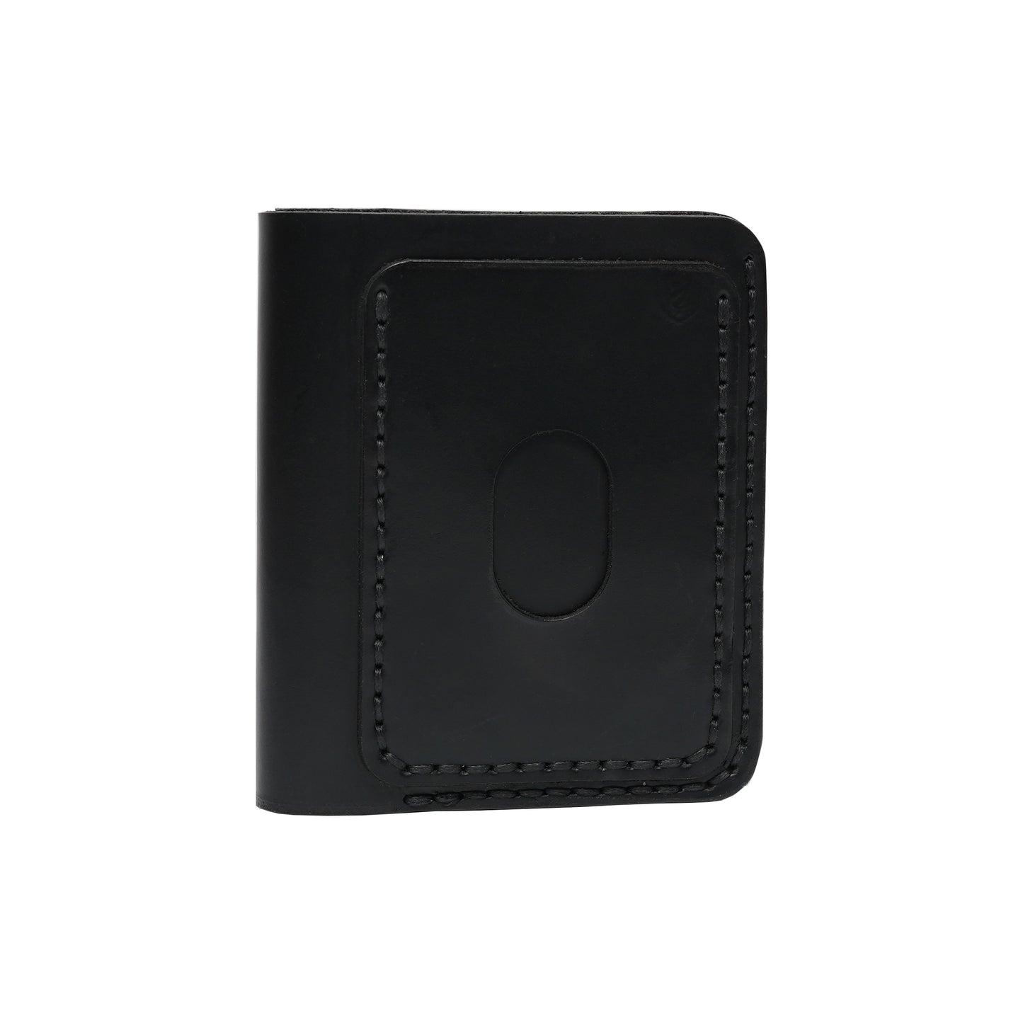Volkskin SlimFold - Handgefertigtes Geldbörse aus Echtleder (Schwarz)