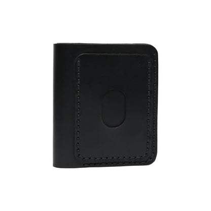 Volkskin SlimFold - Handgefertigtes Geldbörse aus Echtleder (Schwarz)
