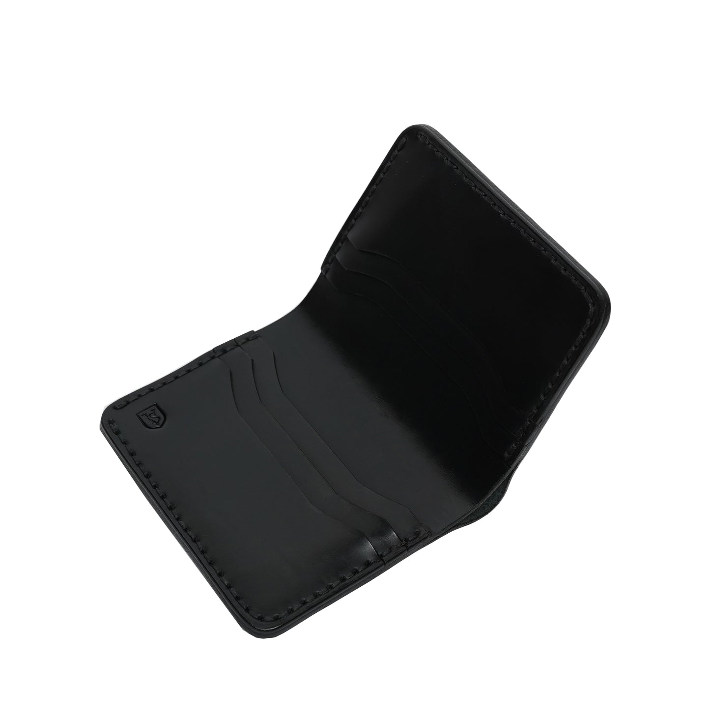 Volkskin SlimFold - Handgefertigtes Geldbörse aus Echtleder (Schwarz)