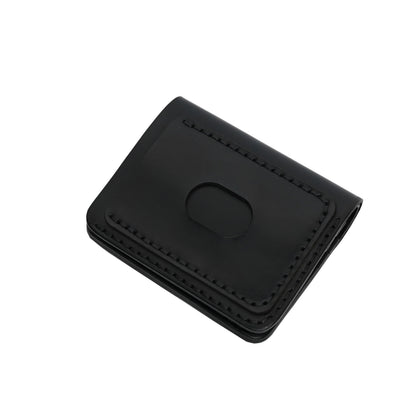 Volkskin SlimFold - Handgefertigtes Geldbörse aus Echtleder (Schwarz)