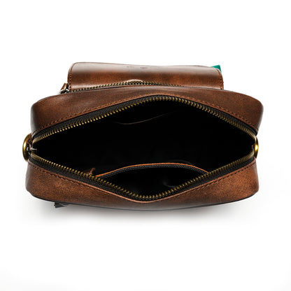 Volkskin Leder Umhängetasche Braun