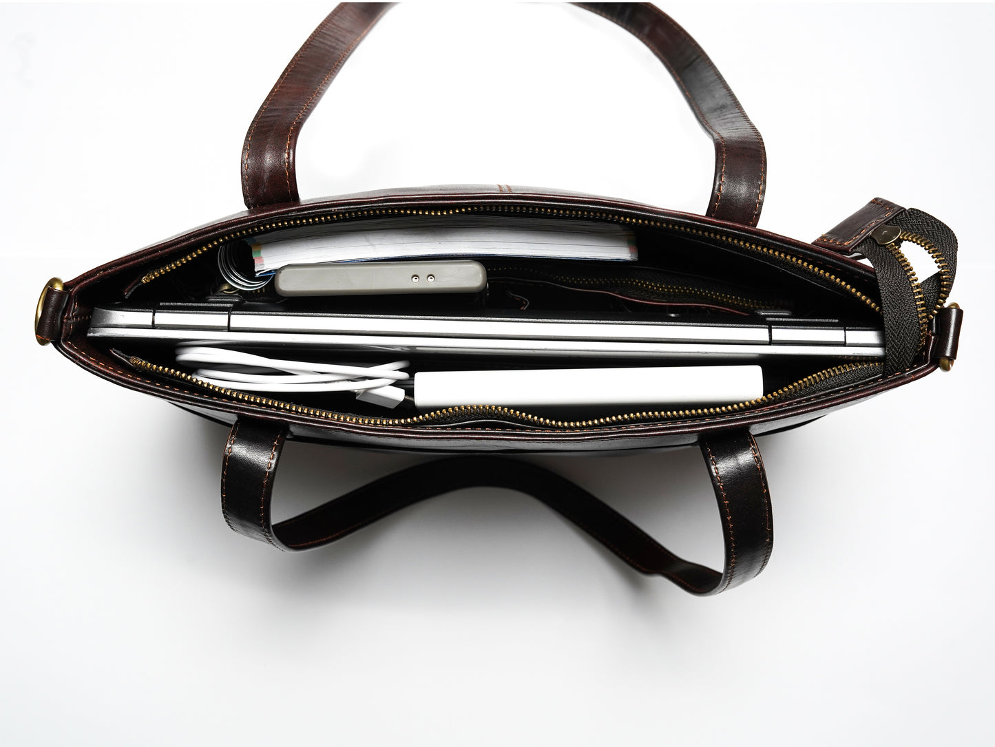 Volkskin Leder Schultertasche Espresso