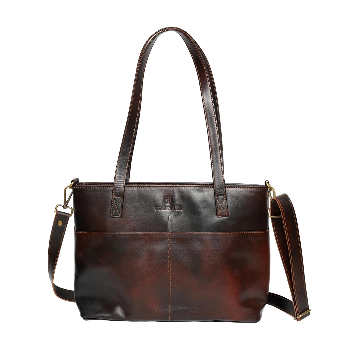Volkskin Leder Schultertasche Espresso