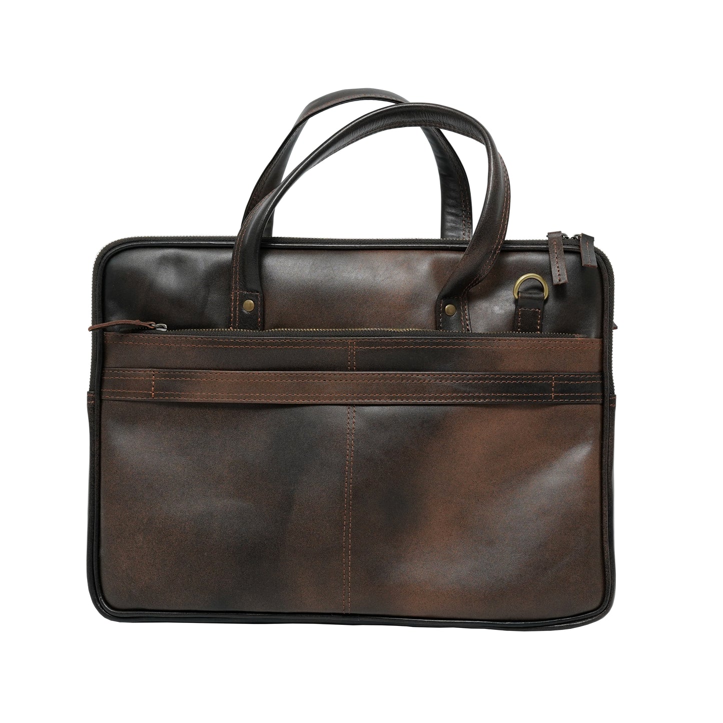 Leder Laptoptasche Espresso Ruckansicht