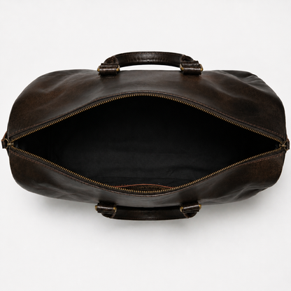 Elegante Echtledertasche mit Reißverschluss und Tragegriffen