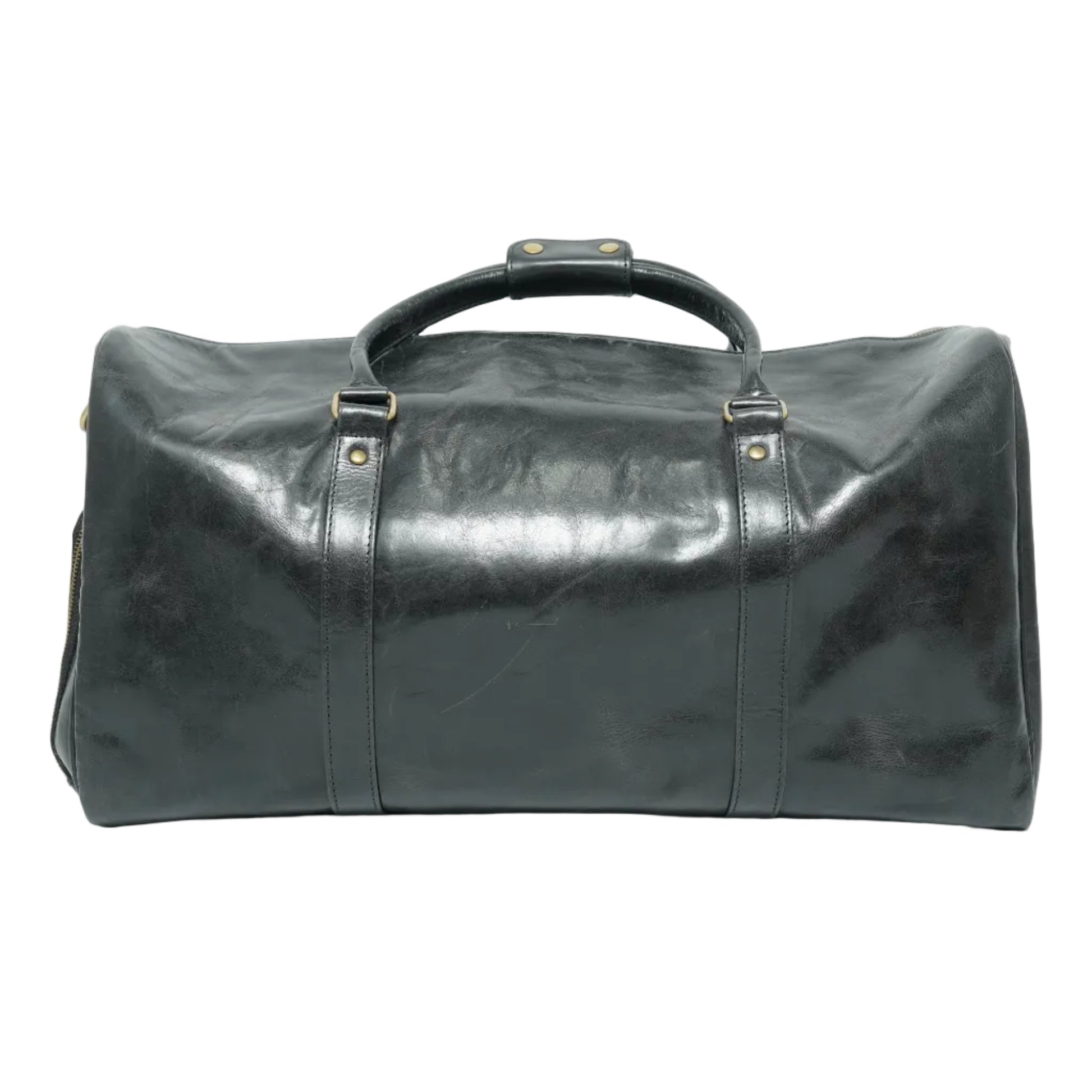 Volkskin Leder Reisetasche Schwarz Rückseite