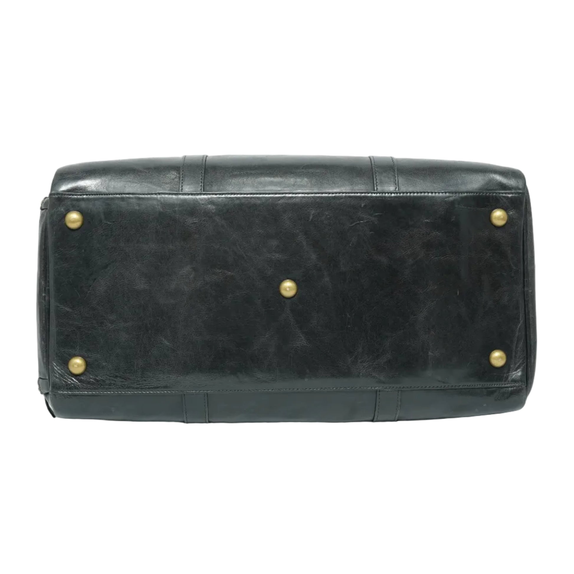 Volkskin Leder Reisetasche Schwarz Unterseite