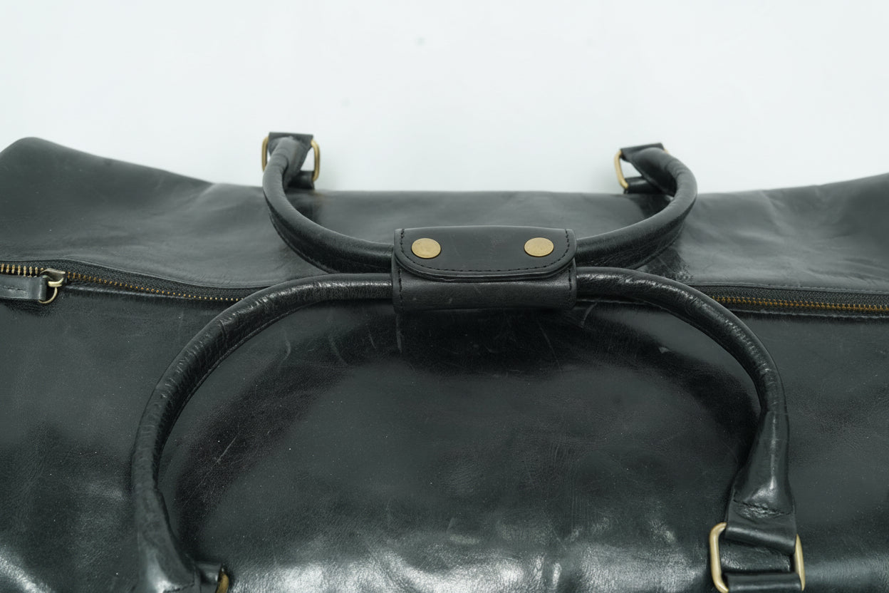 Volkskin Leder Reisetasche Schwarz