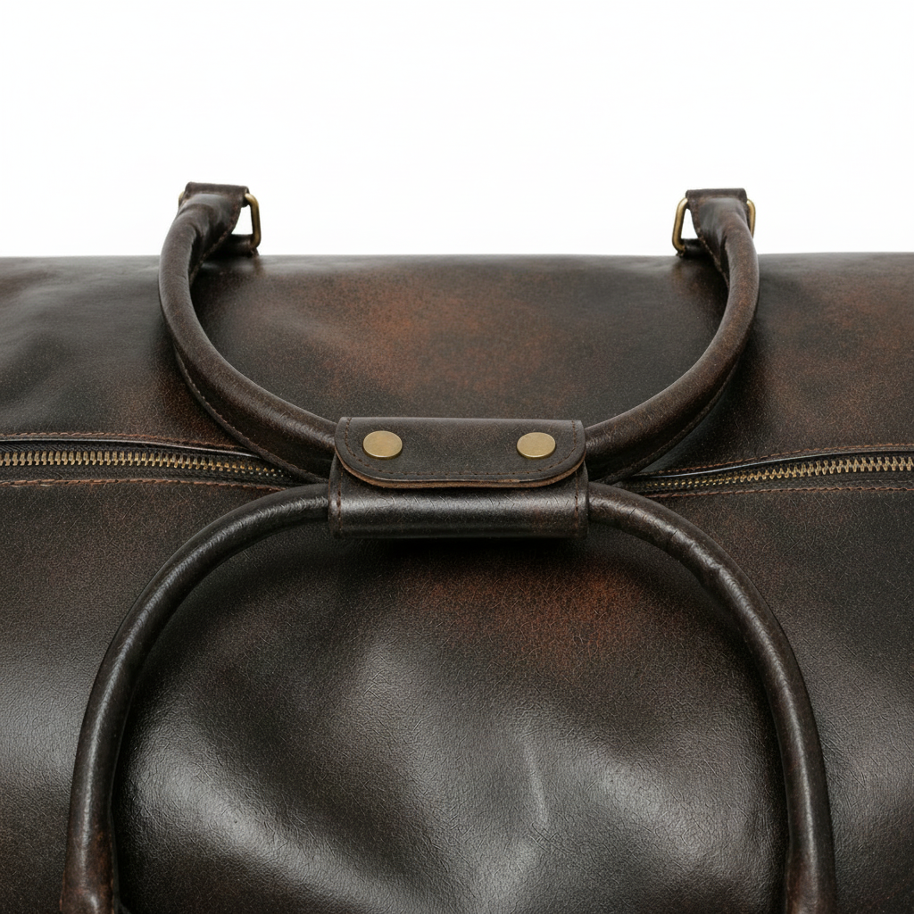 Volkskin Vintage Leder Reisetasche Espresso closeup