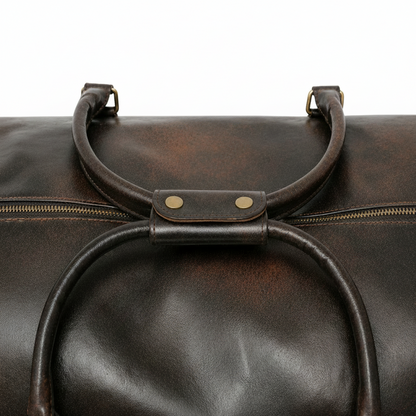 Volkskin Vintage Leder Reisetasche Espresso closeup