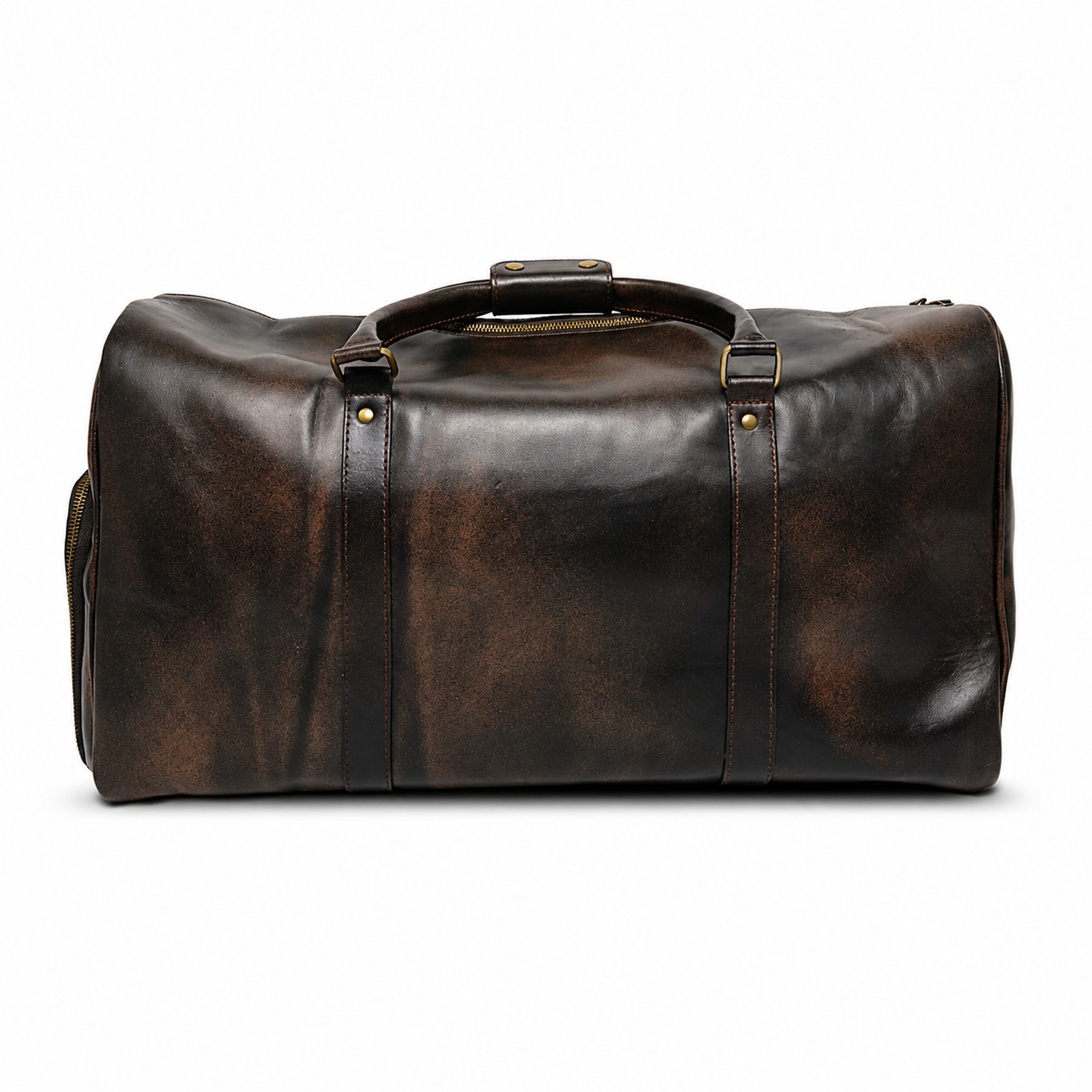 Volkskin Vintage Leder Reisetasche Espresso Ruckseite