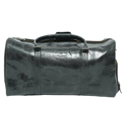 Volkskin Vintage Leder Reisetasche Schwarz